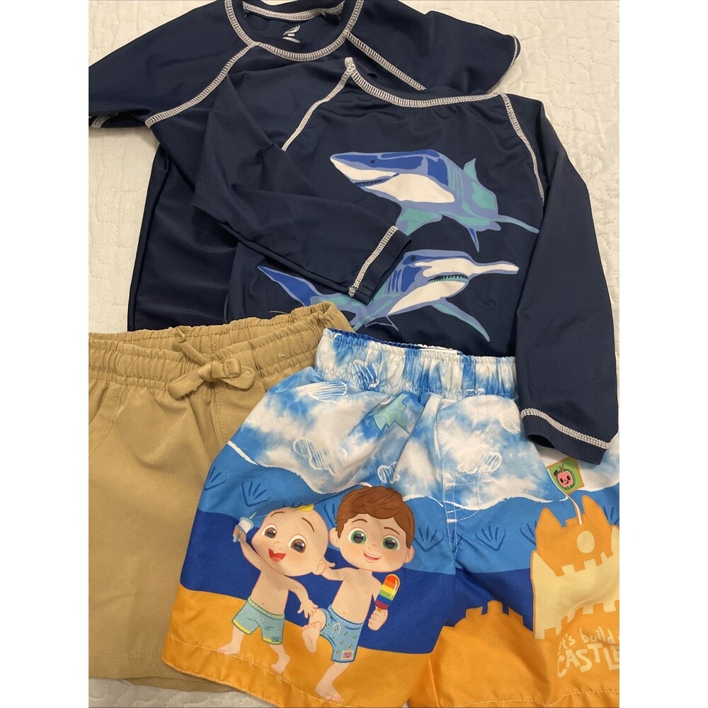 Boys 18 Months 18m Rash Guards Swim Tops Swimming Shorts Shirt Beach
